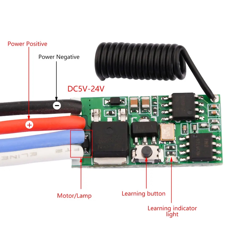 433Mhz Receiver Module - DC 3,7V-24V 433MHz Mini Drahtloser RF-Fernbedienungsschalter-Empfängermodul