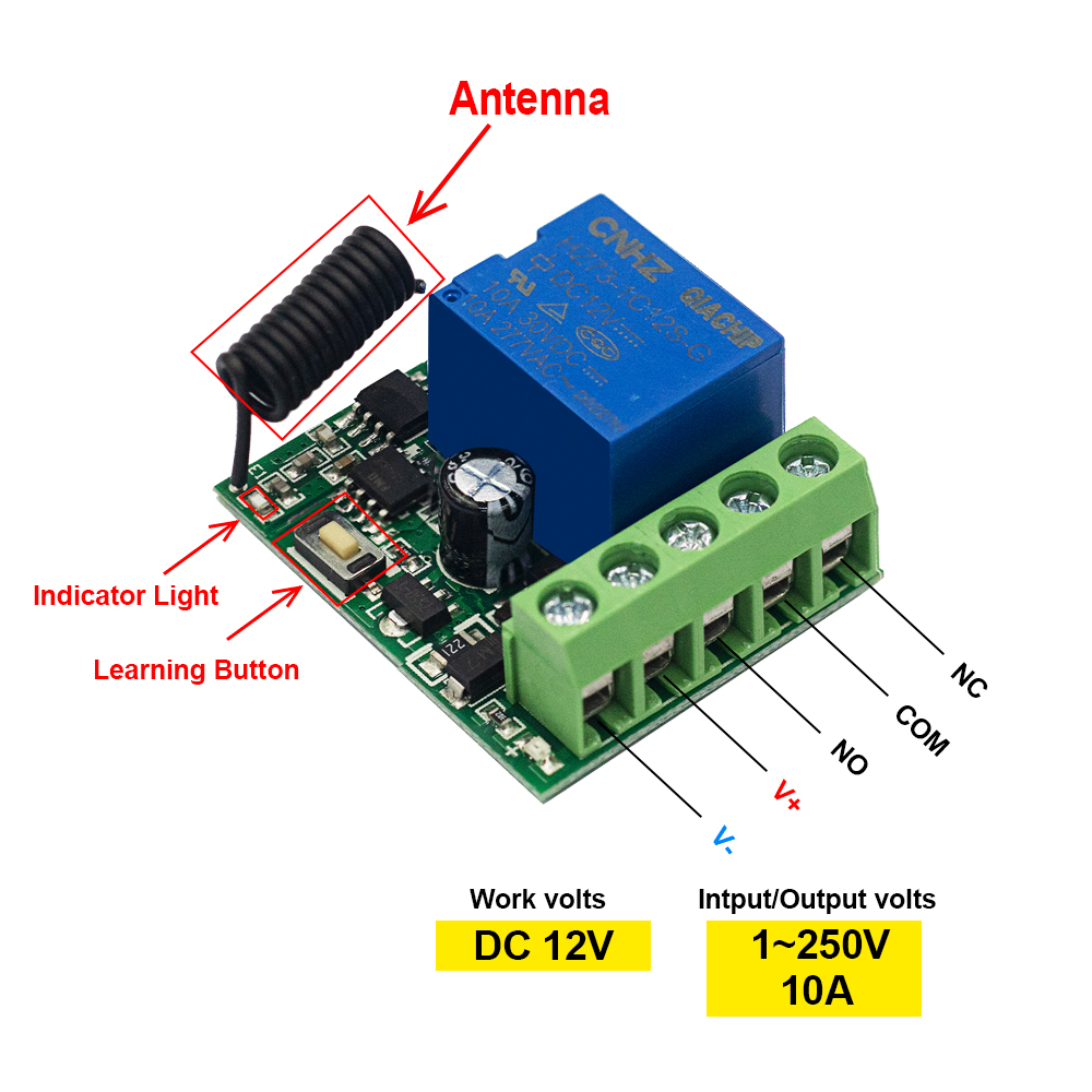 QIACHIP 433 MHz DC 12 V kabell – 433Mhz Receiver Module Bewertung und Preis